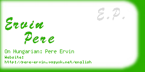 ervin pere business card